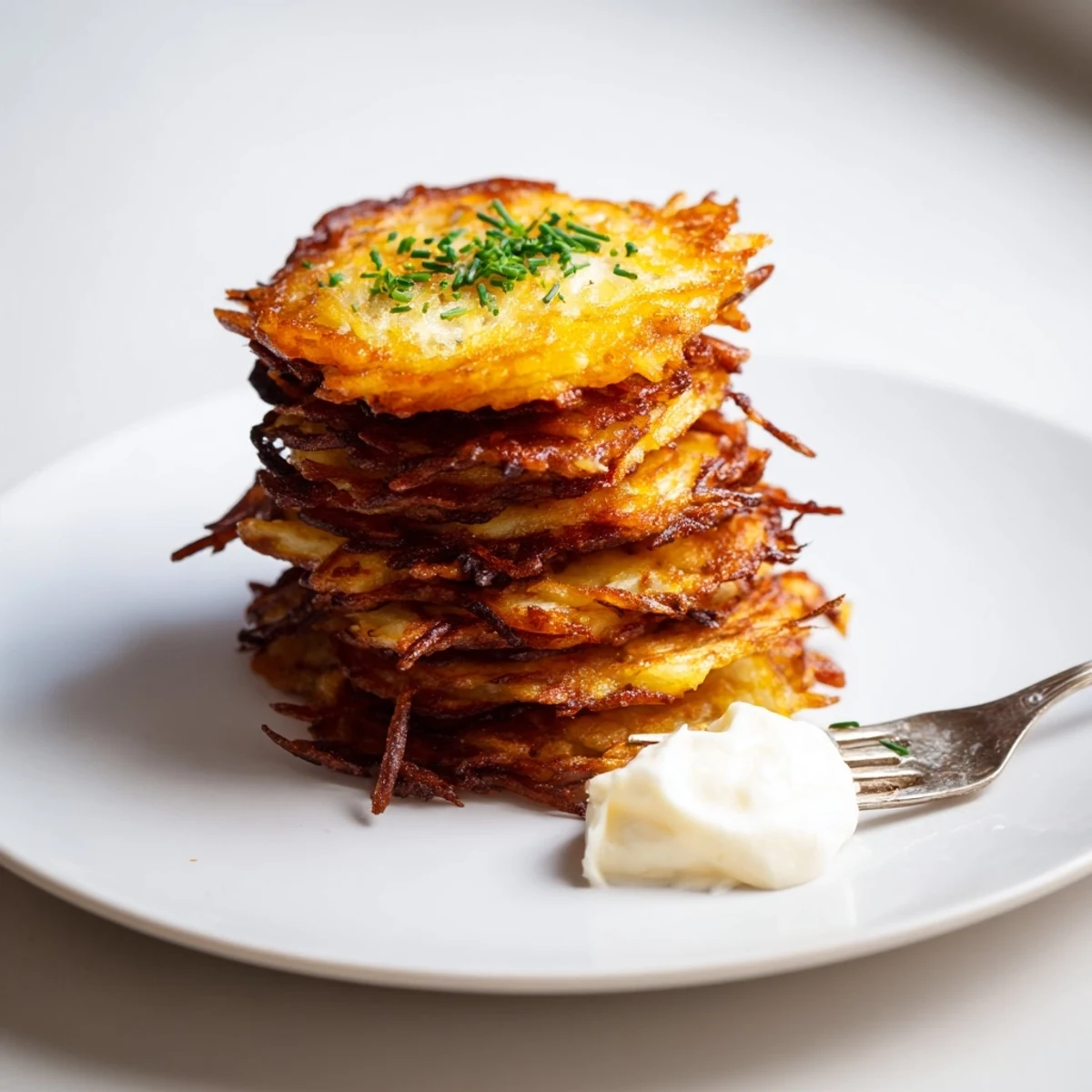 Diese klassischen deutschen Kartoffelpuffer sind leckere Snacks, passt perfekt zu Sauerrahm.  